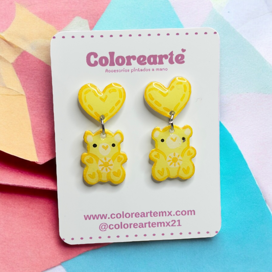 Aretes largos  - Osito amarillo