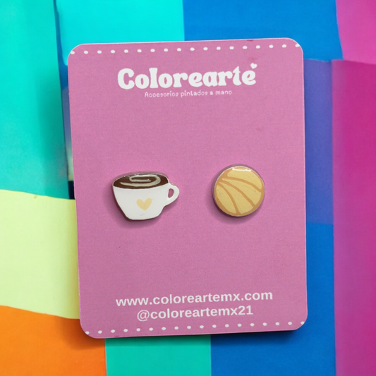 Aretes cortos - Café con pan