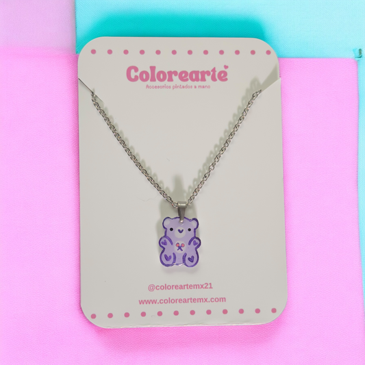 Collar - Osito morado
